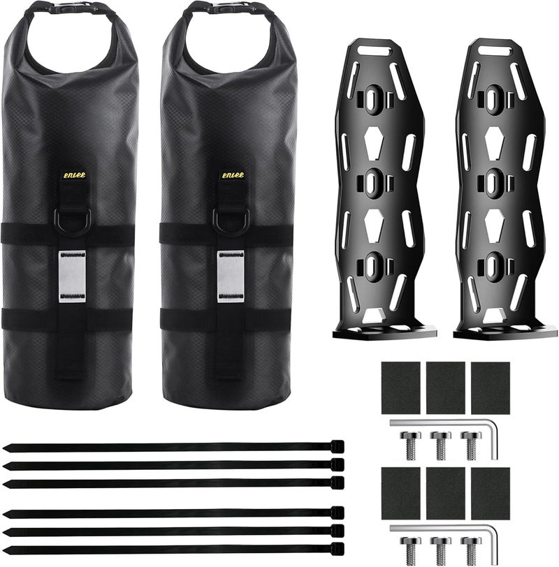 MAKELEN 2 Pack Front Fork Bag, for Mountain Bike/Road Bike Waterproof Bag Roll Top Design Lightweight Bicycle Bag for Tools Cycling Fork Pack - Image 1